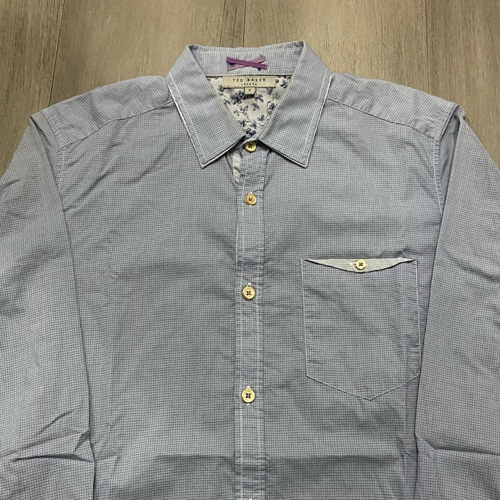 TED BAKER - Blue Collar Shirt - Picture 3 of 7